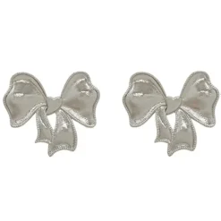 Earrings*Boogzel Clothing Coquette Bow Earrings Silver