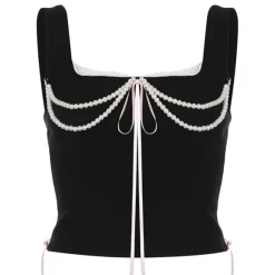 Corset Tops*Boogzel Clothing Coquette Bow Pearl Bustier Top