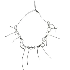 Necklaces & Chokers*Boogzel Clothing Coquette Bows Choker Necklace Silver