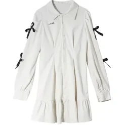 Dresses & Rompers*Boogzel Clothing Coquette Bows Shirt Dress White