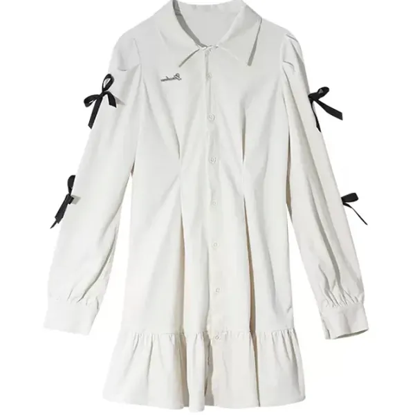 Dresses & Rompers*Boogzel Clothing Coquette Bows Shirt Dress White