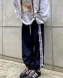 Pants & Trousers*Boogzel Clothing Coquette Bows Side Stripe Pants