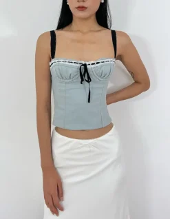 Corset Tops|Crop Tops*Boogzel Clothing Coquette Lace Tank Top Blue