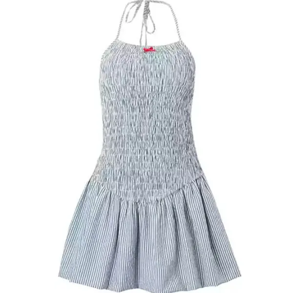 Dresses & Rompers*Boogzel Clothing Coquette Shirred Mini Dress Blue