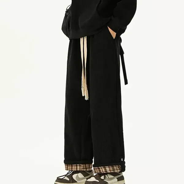 Pants & Trousers*Boogzel Clothing Cord Wide-Leg Pants with Plaid Cuffs
