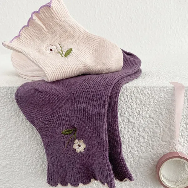 Socks*Boogzel Clothing Cottage Flower Embroidery Socks
