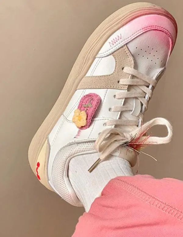 Classics|Aesthetic Sneakers*Boogzel Clothing Cottagecore Aesthetic Crochet Details Sneakers