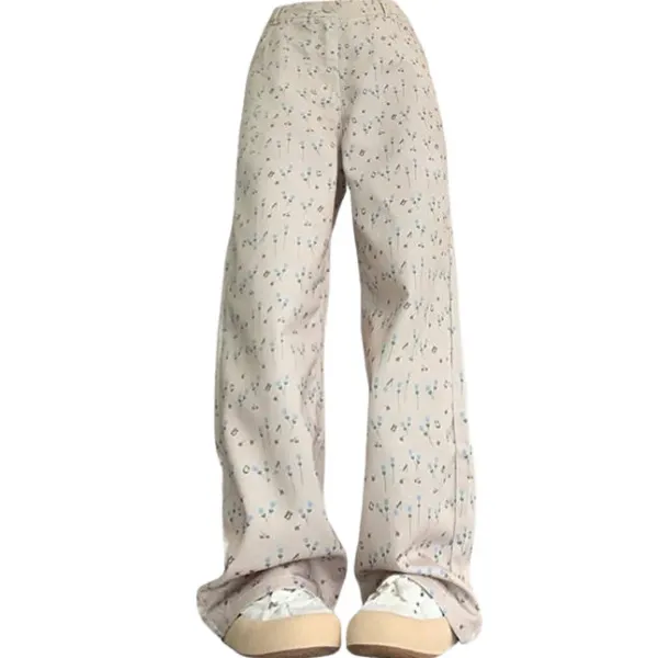 Pants & Trousers*Boogzel Clothing Cottagecore Aesthetic Floral Pants Beige
