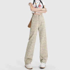 Pants & Trousers*Boogzel Clothing Cottagecore Aesthetic Floral Pants Beige
