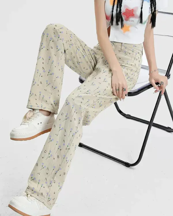 Pants & Trousers*Boogzel Clothing Cottagecore Aesthetic Floral Pants Beige