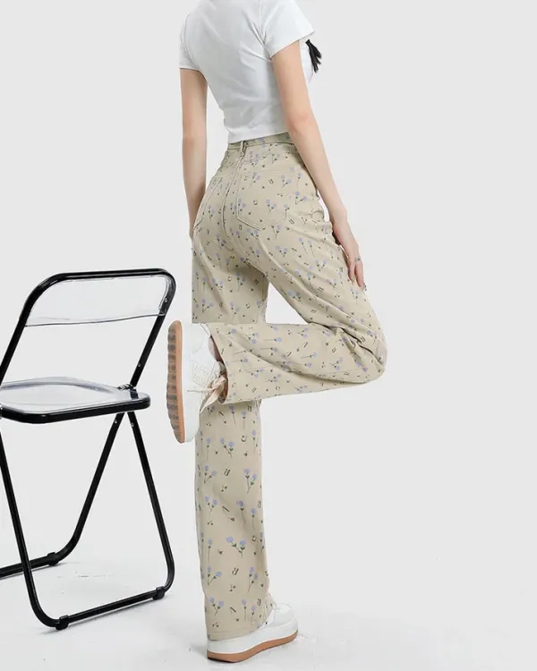 Pants & Trousers*Boogzel Clothing Cottagecore Aesthetic Floral Pants Beige