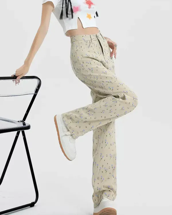 Pants & Trousers*Boogzel Clothing Cottagecore Aesthetic Floral Pants Beige