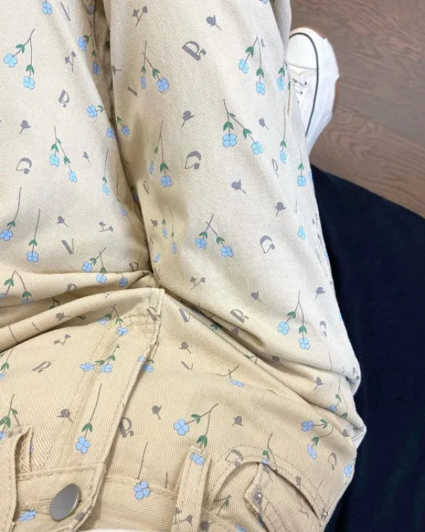 Pants & Trousers*Boogzel Clothing Cottagecore Aesthetic Floral Pants Beige