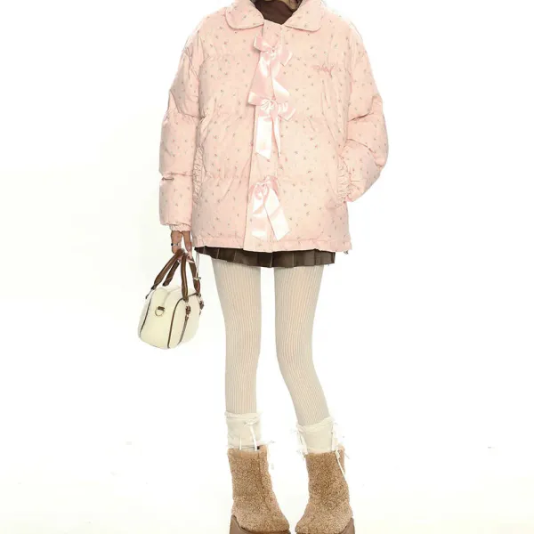 Coats & Jackets*Boogzel Clothing Cottagecore Cream Floral Padded Jacket