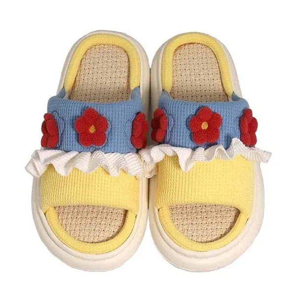 Mad*Boogzel Clothing Cottagecore Crochet Slipper Yellow