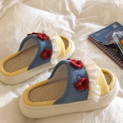 Mad*Boogzel Clothing Cottagecore Crochet Slipper Yellow