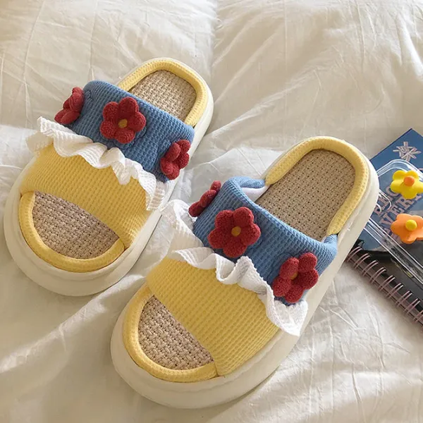 Mad*Boogzel Clothing Cottagecore Crochet Slipper Yellow