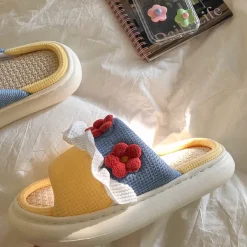 Mad*Boogzel Clothing Cottagecore Crochet Slipper Yellow