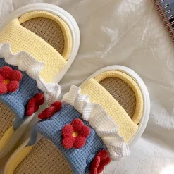 Mad*Boogzel Clothing Cottagecore Crochet Slipper Yellow