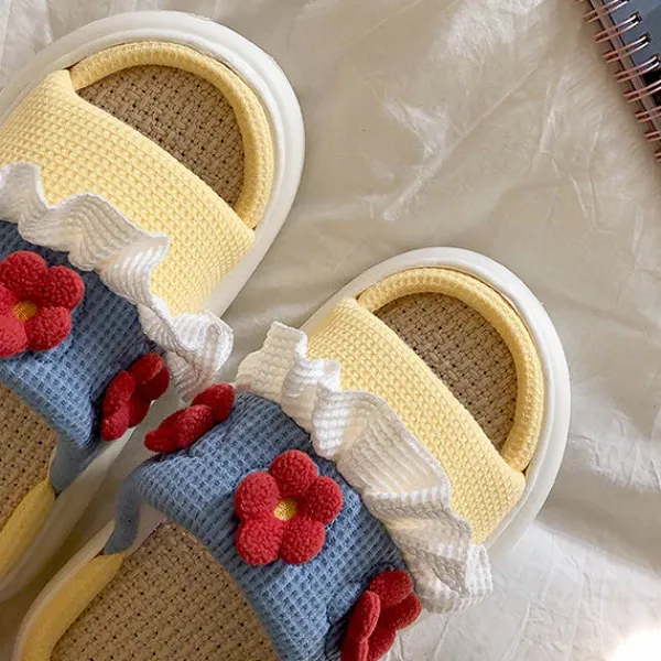 Mad*Boogzel Clothing Cottagecore Crochet Slipper Yellow