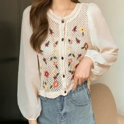 Knit Cardigans*Boogzel Clothing Cottagecore Floral Cardigan