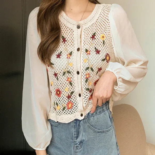 Knit Cardigans*Boogzel Clothing Cottagecore Floral Cardigan