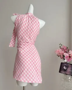 Dresses & Rompers*Boogzel Clothing Cottagecore Gingham Picnic Dress Pink
