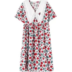 Dresses & Rompers*Boogzel Clothing Cottagecore Oversized Collar Dress Red/white