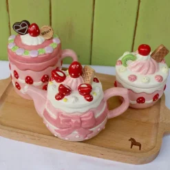 Aesthetic Kitchen|Aesthetic Room Decor*Boogzel Clothing Cottagecore Strawberry Cookies Ceramic Mug