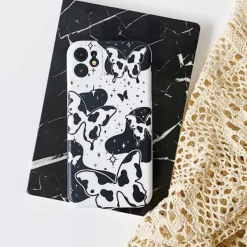 Iphone Cases*Boogzel Clothing Cow Butterfly iPhone Case Black/white