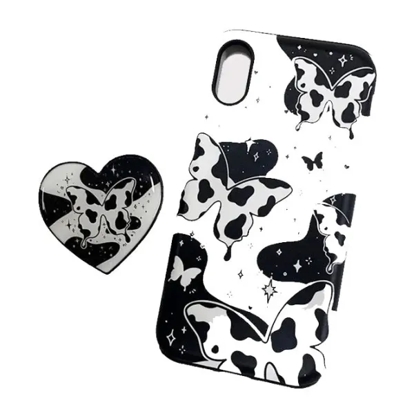 Iphone Cases*Boogzel Clothing Cow Butterfly iPhone Case Black/white