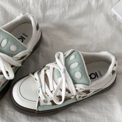 Aesthetic Sneakers*Boogzel Clothing Cow Print Skater Sneakers White/brown
