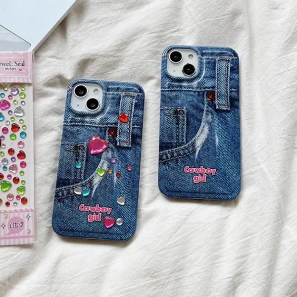 Iphone Cases*Boogzel Clothing Cowboy Girl Aesthetic iPhone Case Blue