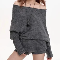 Sweaters*Boogzel Clothing Cozy Days Off-Shoulder Loose Sweater