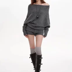 Sweaters*Boogzel Clothing Cozy Days Off-Shoulder Loose Sweater