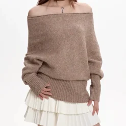 Sweaters*Boogzel Clothing Cozy Days Off-Shoulder Loose Sweater