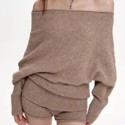 Sweaters*Boogzel Clothing Cozy Days Off-Shoulder Loose Sweater