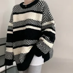 Sweaters*Boogzel Clothing Cozy Grandma Sweater Black/white