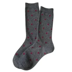 Socks*Boogzel Clothing Cozy Red and Grey Patterned Socks