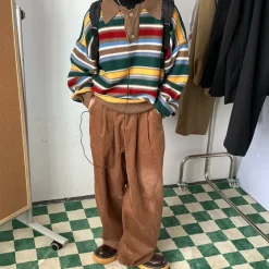 Mens|Striped Sweaters*Boogzel Clothing Cozy Up Striped Collar Sweater Multi
