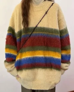 Striped Sweaters|Sweaters*Boogzel Clothing Cozy Up Striped Oversized Knit Sweater