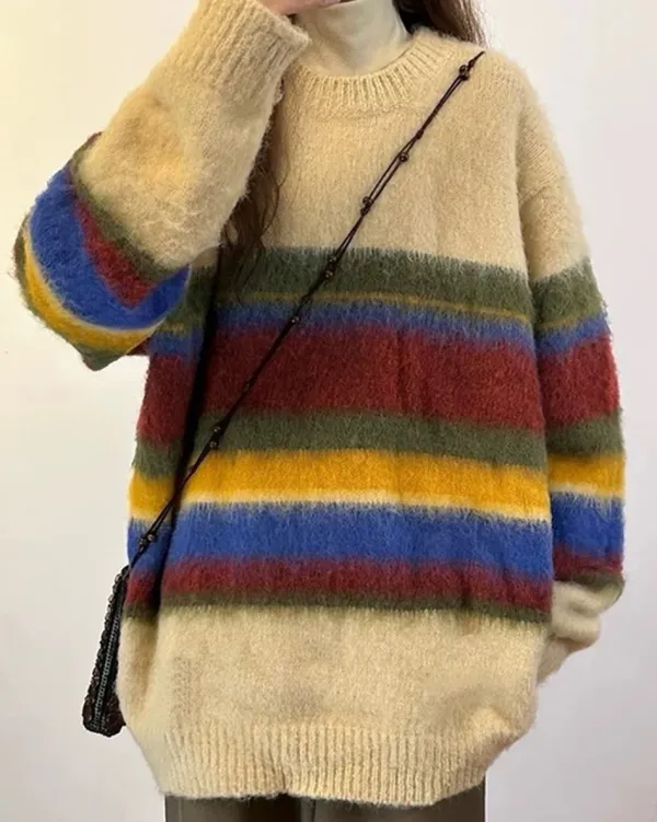 Striped Sweaters|Sweaters*Boogzel Clothing Cozy Up Striped Oversized Knit Sweater