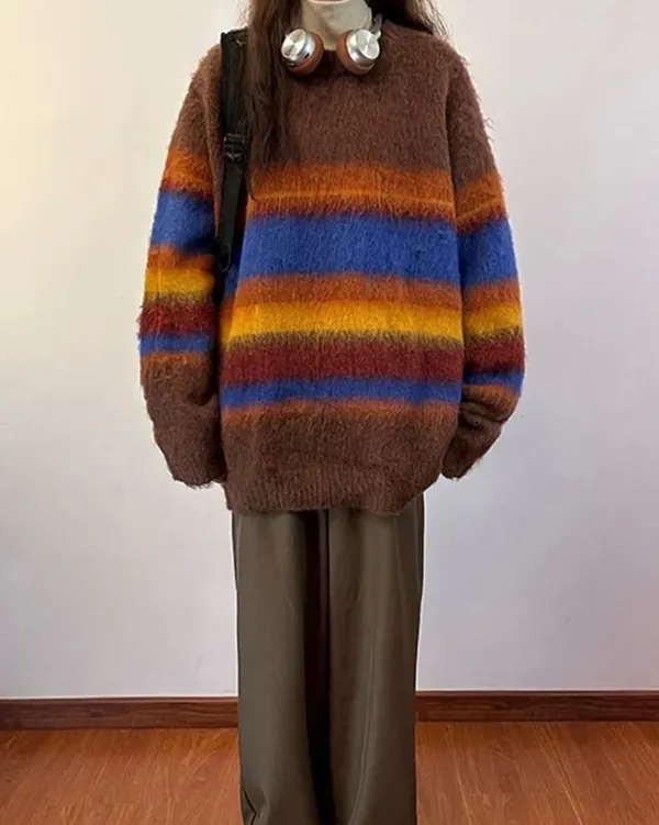Striped Sweaters|Sweaters*Boogzel Clothing Cozy Up Striped Oversized Knit Sweater