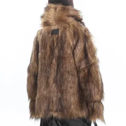 Coats & Jackets*Boogzel Clothing Crime Time Reversible Fur Jacket Brown