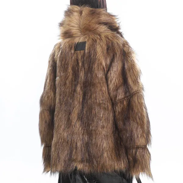 Coats & Jackets*Boogzel Clothing Crime Time Reversible Fur Jacket Brown