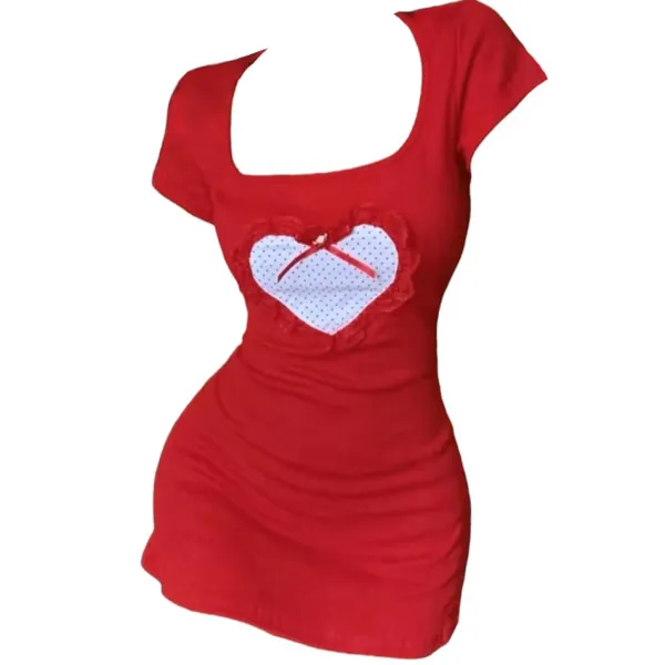 Dresses & Rompers*Boogzel Clothing Crimson Heart Mini Dress Red