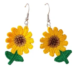 Earrings*Boogzel Clothing Crochet Sunflower Earrings