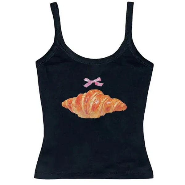 Y2K Tops*Boogzel Clothing Croissant Print Y2K Tank Top