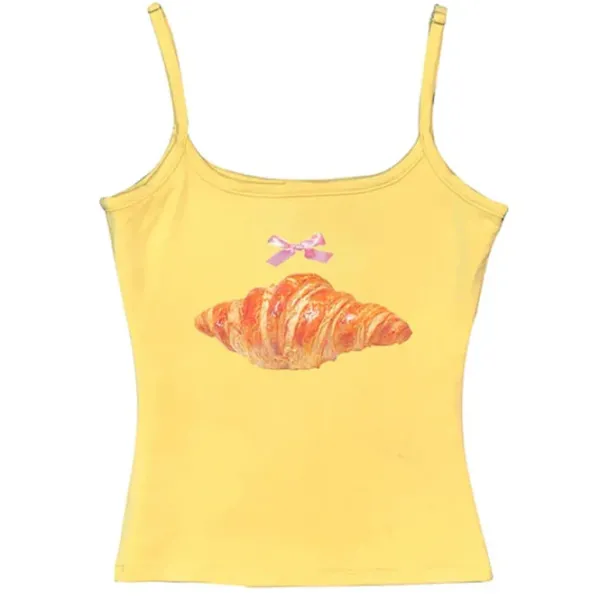 Y2K Tops*Boogzel Clothing Croissant Print Y2K Tank Top
