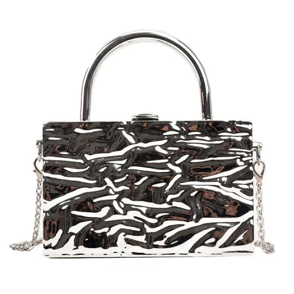 Bags & Purses*Boogzel Clothing Crumpled Metal Chain Bag Silver